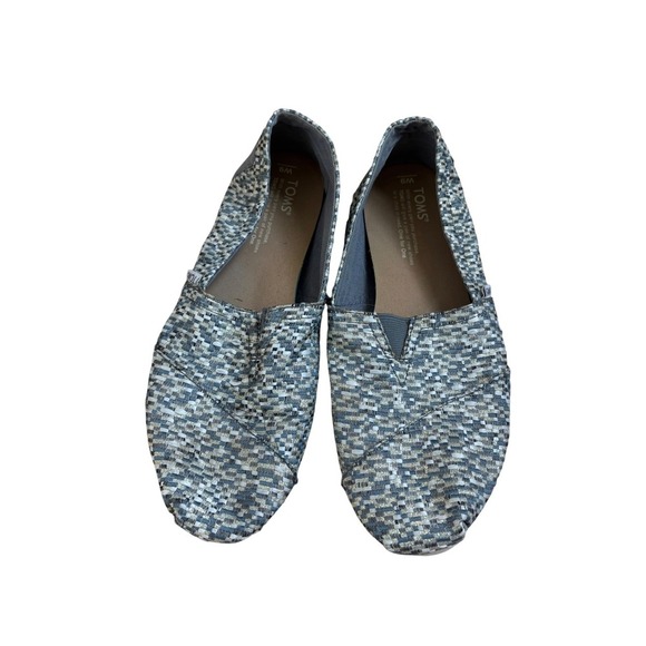 TOMS Woven Slip On Casual Shoes Comfort Loafers Neutral Pattern Size 9 - Picture 7 of 8